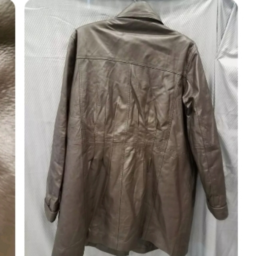 Veranesi Women's Brown large Genuine Leather Coat 18W 18 - Picture 2 of 7